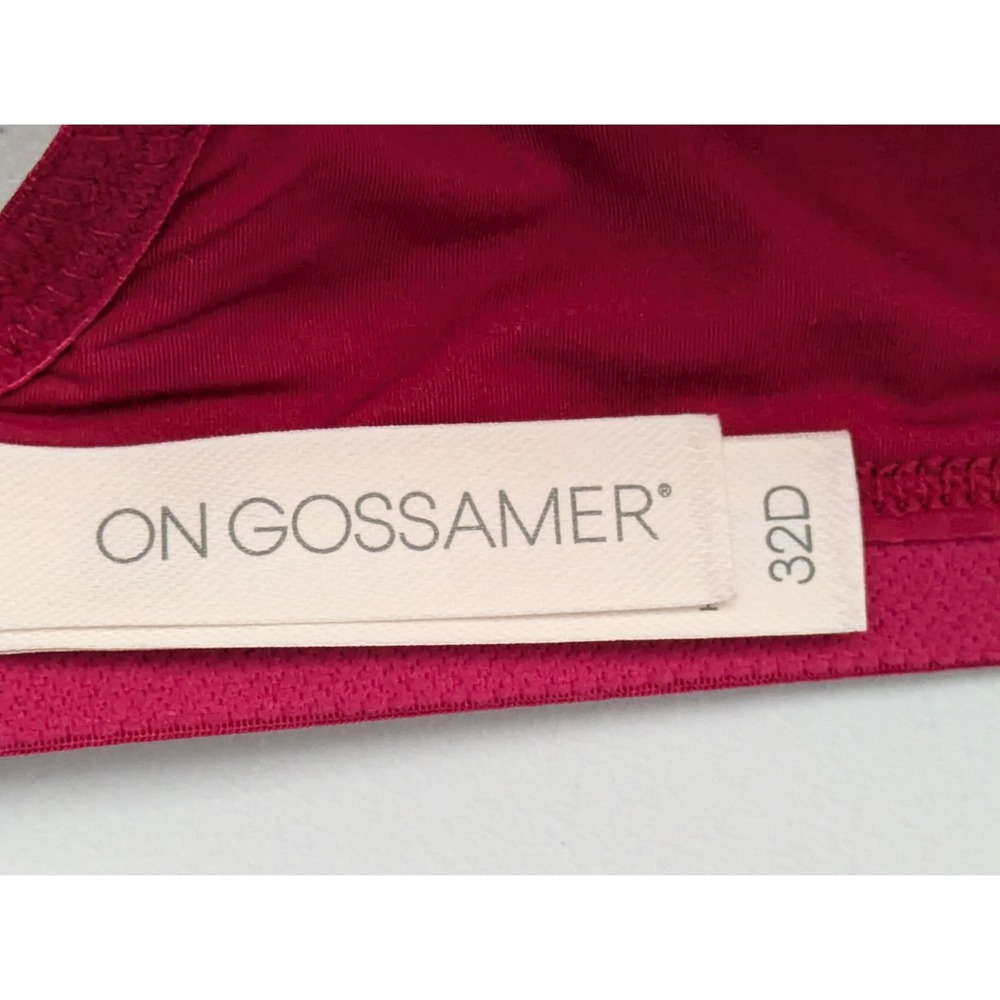 On Gossamer G7190 Next to‎ Nothing Micro Wireless Bra Size 32D Red Hot NWT - Picture 4 of 6